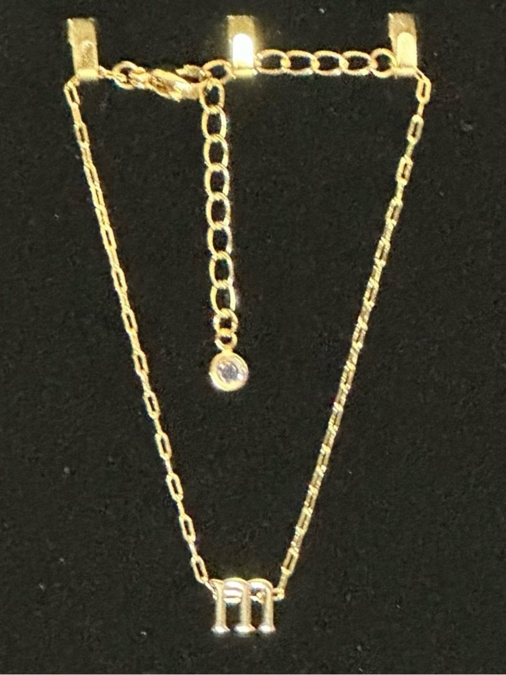 Gold plated initial “m” bracelet for women or girls Dainty Minimalist Classic